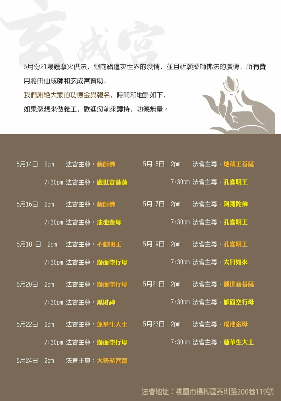 2020年 五月21場回向疫情護摩火供