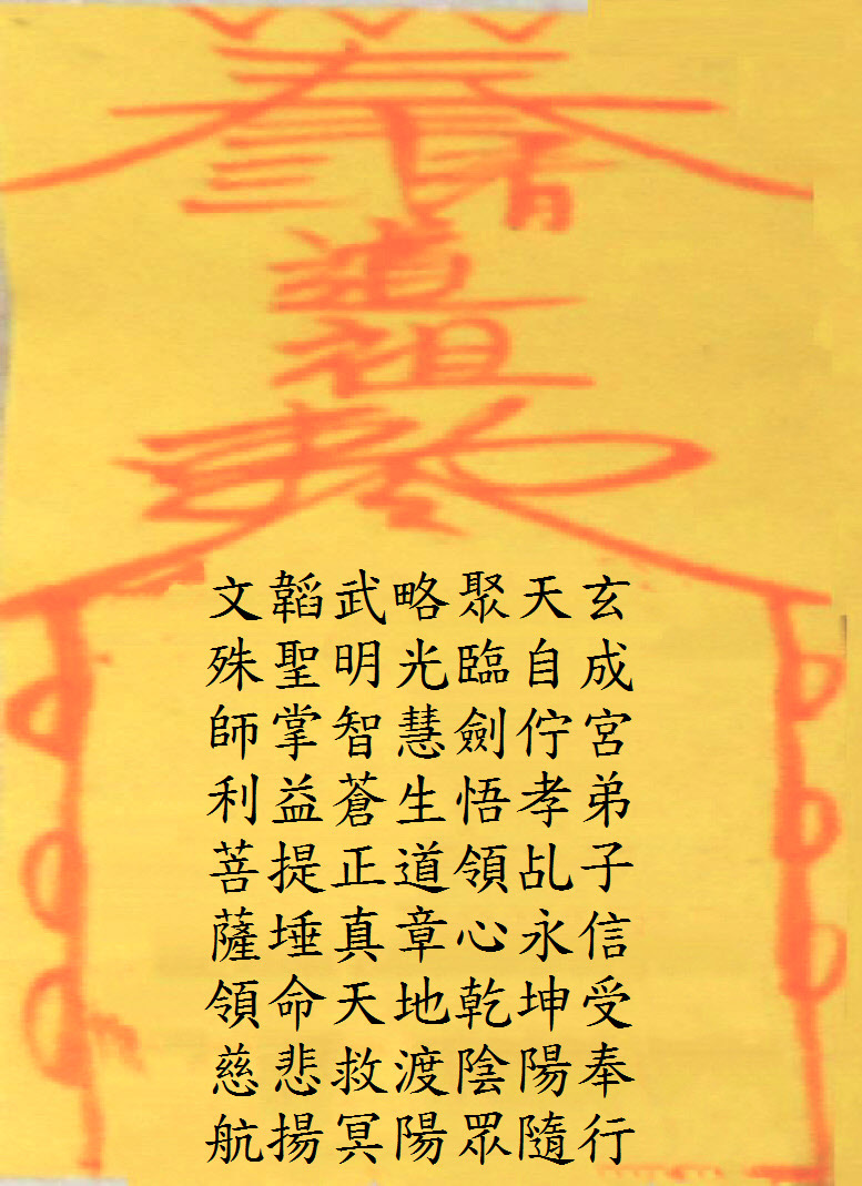 玄成宮三清道祖藏頭詩,第3組:文殊師利菩薩,文字整理圖